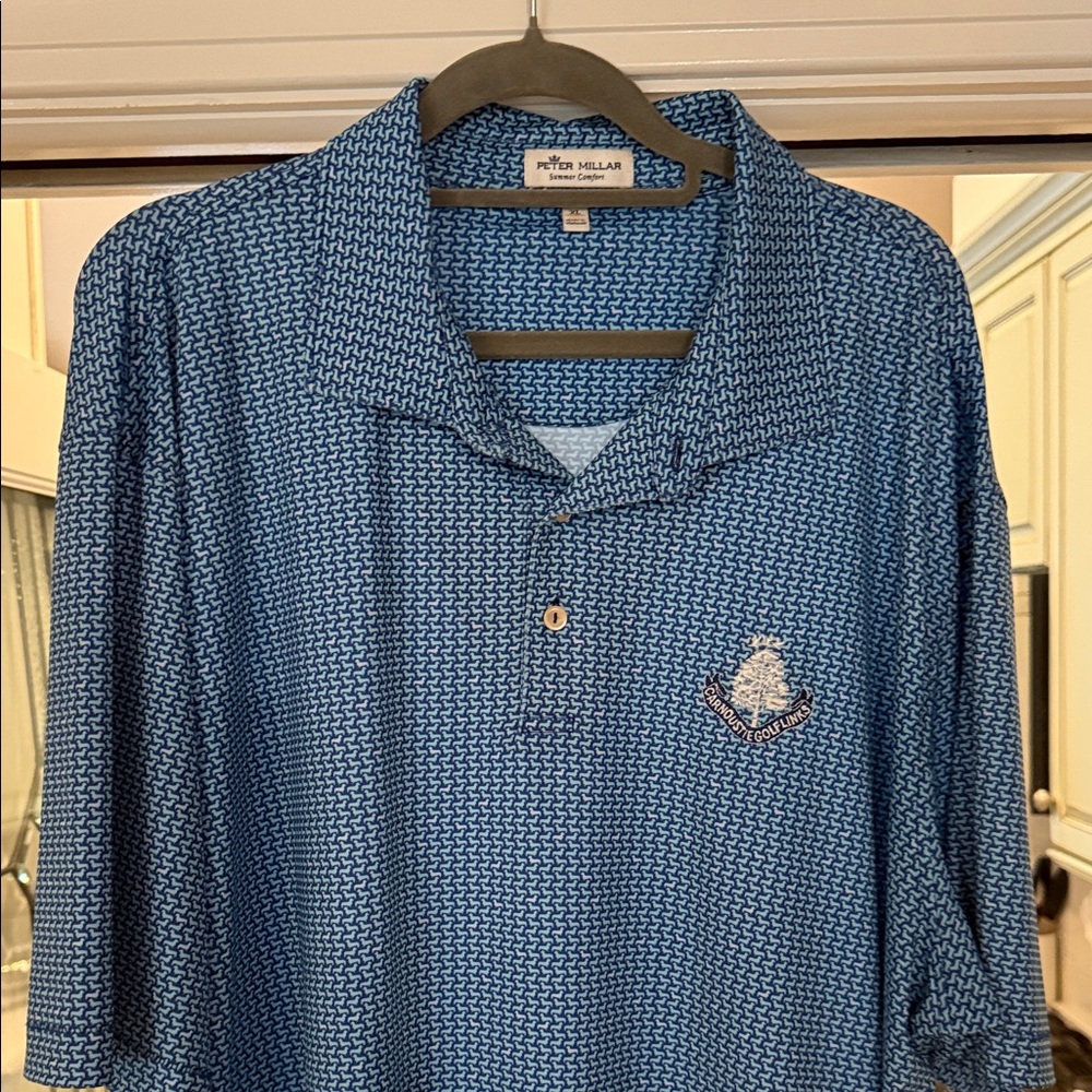 Peter Millar Blue Men's Shirt - Carnoustie